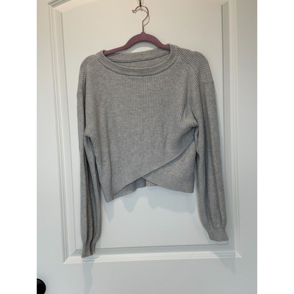 Lululemon Reversible Crossover Cashmere Blend Sweater Heather Gray Size 4